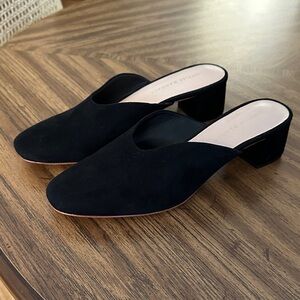 NWOT Loeffler Randall Black Suede Lulu Mules- Size 8